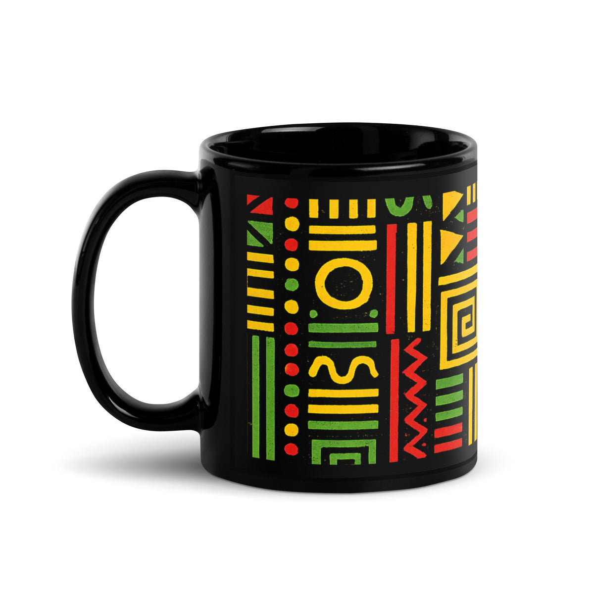 African Print (R&G) | Black Glossy Mug