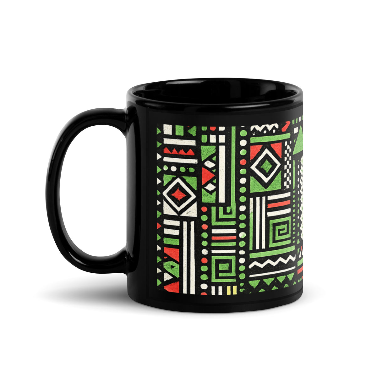 Sudan Print | Black Glossy Mug