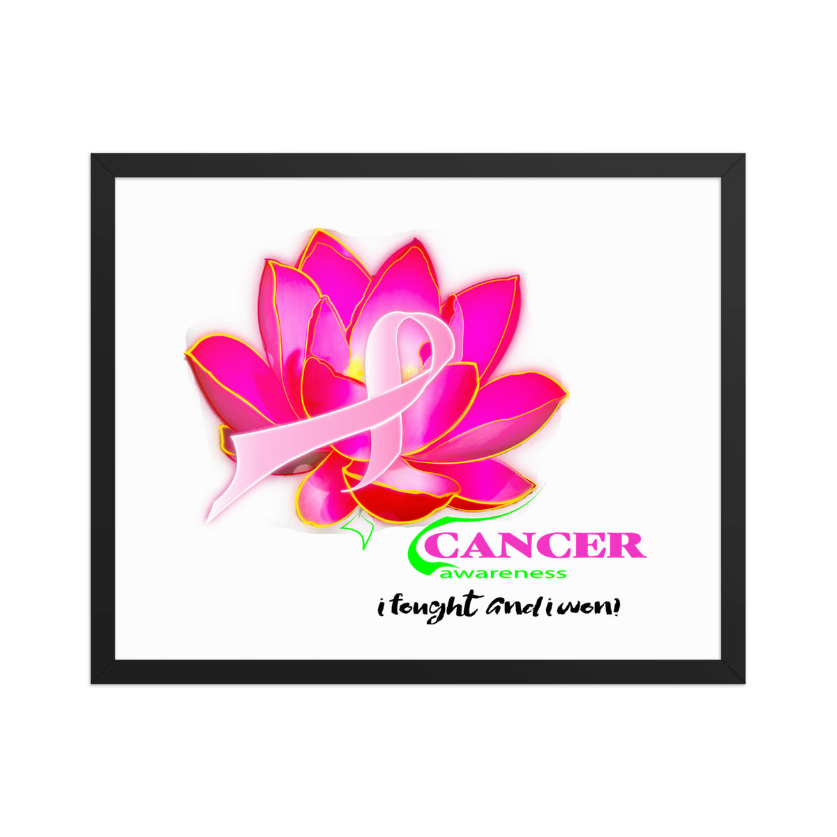 Framed Matte Paper Poster | Cancer Awareness (Lotus of Hope)
