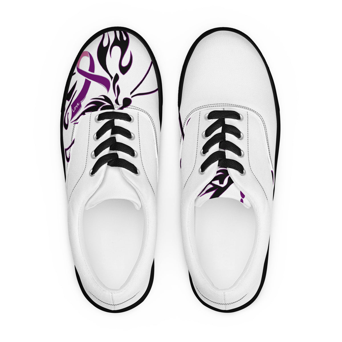 Butterfly of Hope | Men’s Lace-Up Canvas Shoes