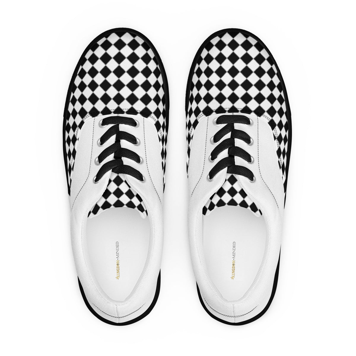 Black and White Checkered | Men’s Slip-On Canvas Shoes