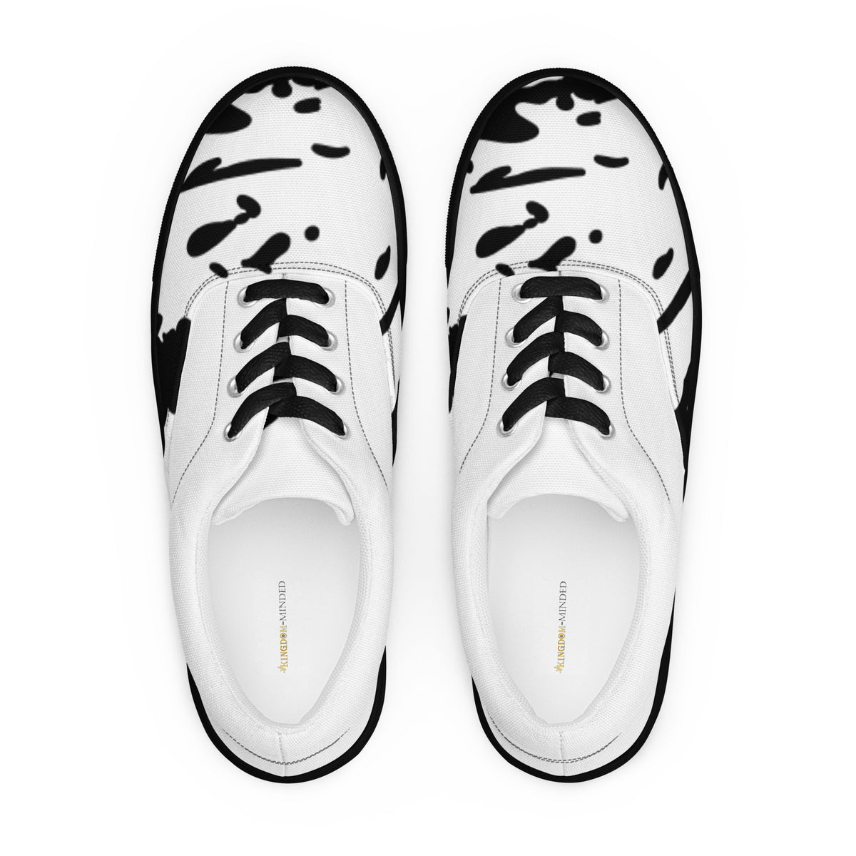 Black and White Leopard Print | Men’s Lace-Up Canvas Shoes