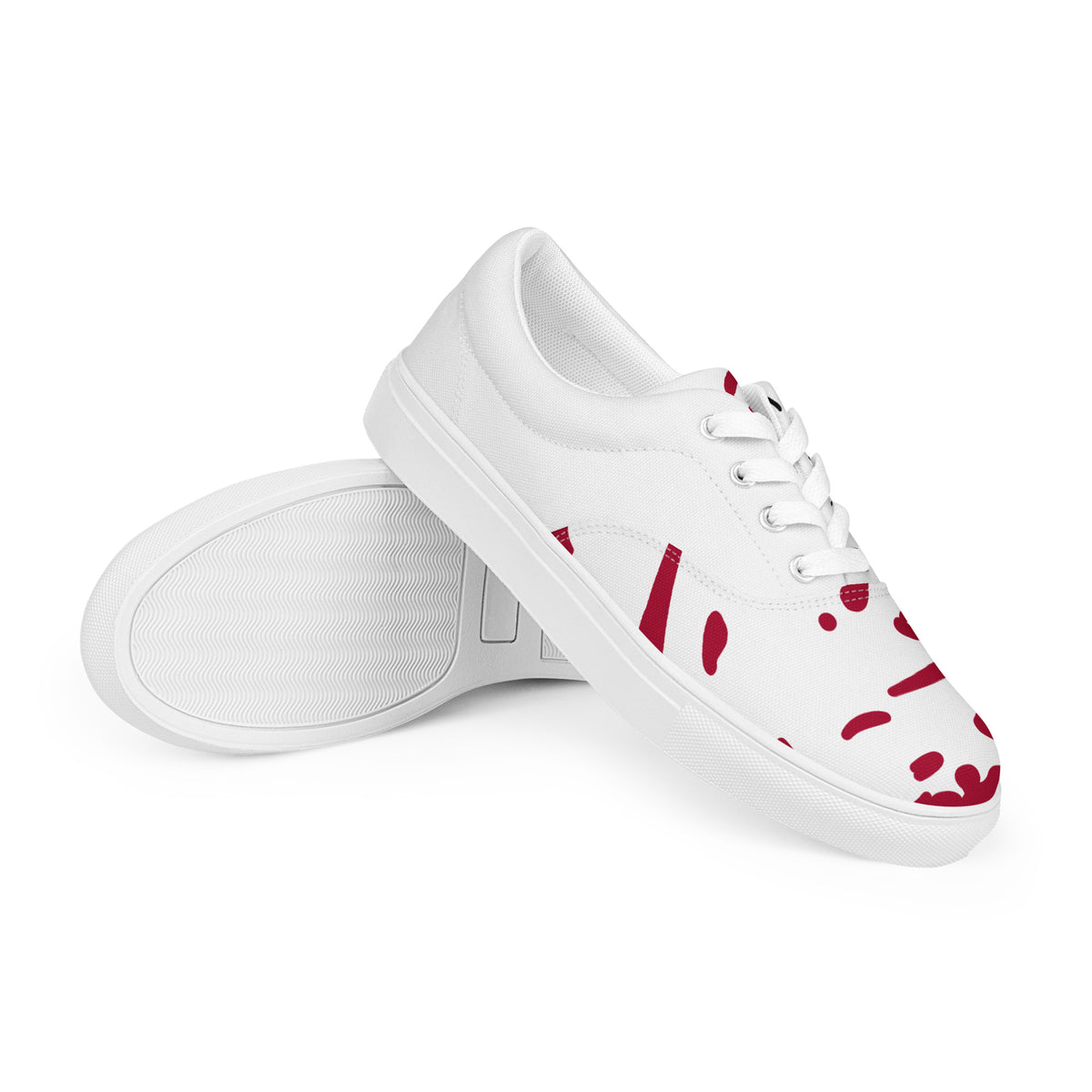 Red Leopard Print | Men’s Lace-Up Canvas Shoes