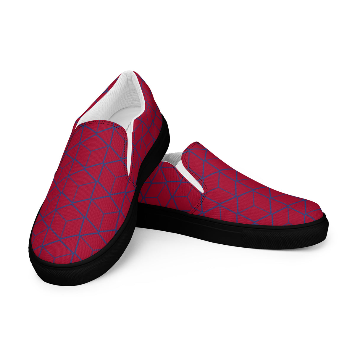 Geometric Design | Men’s Slip-On Canvas Shoes
