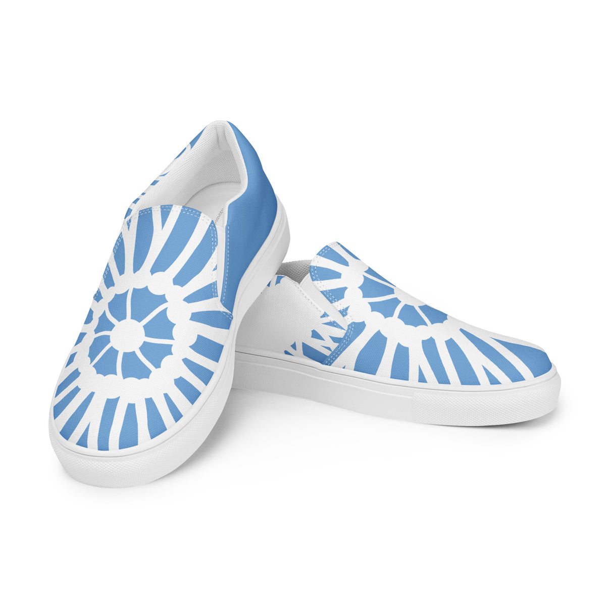 Blue Flower | Men’s Slip-On Canvas Shoes
