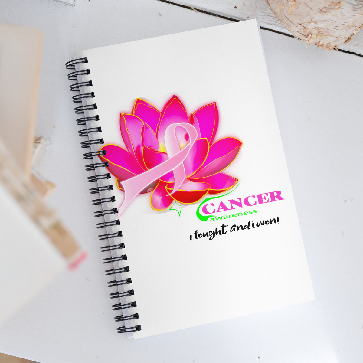 Spiral Notebook | Cancer Awareness (Lotus of Hope)