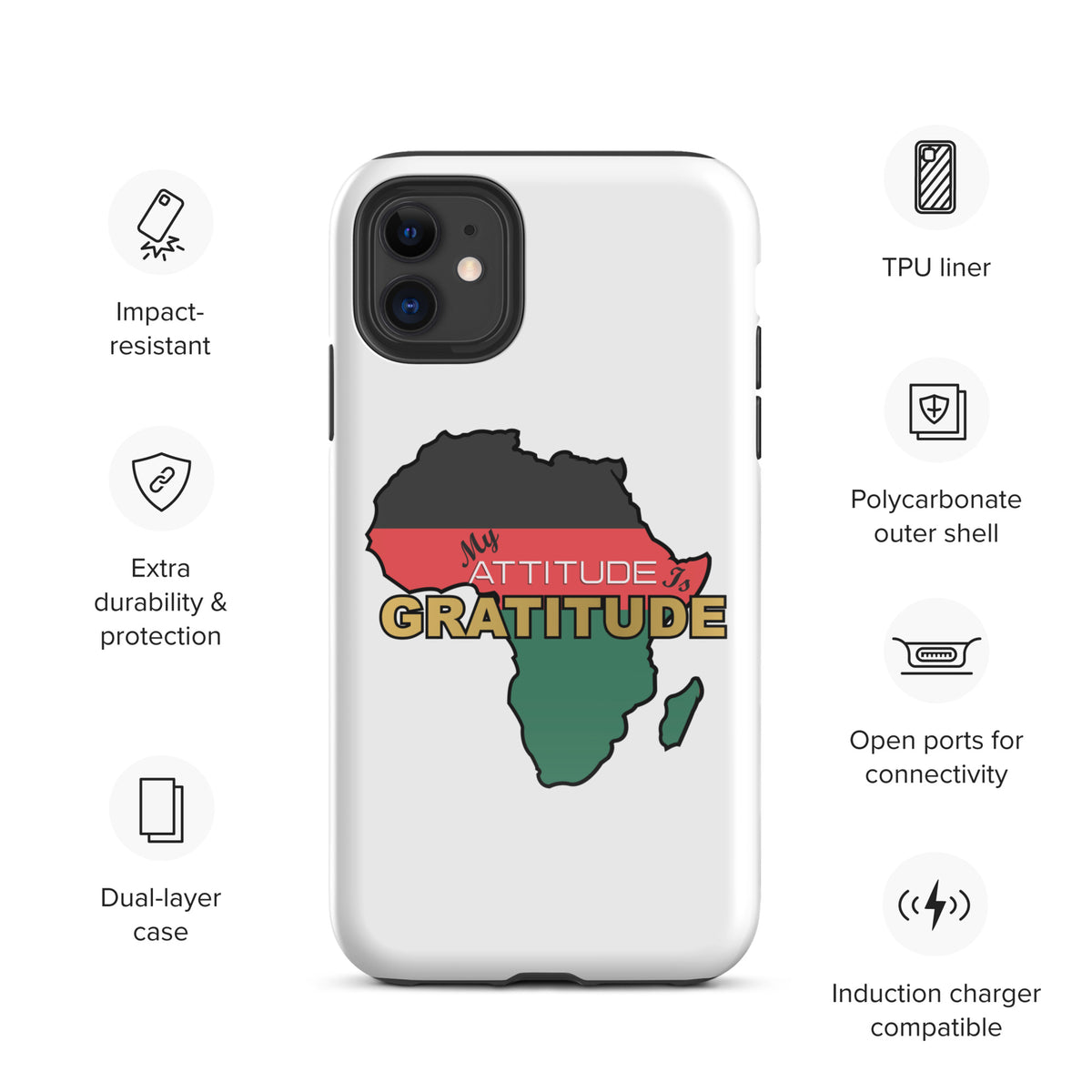 Africa (RGB) - My Attitude is Gratitude | Tough Case for iPhone®