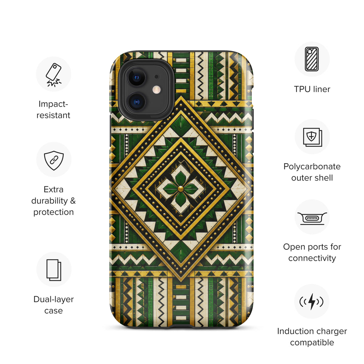 Tough Case for iPhone® | Nigerian Inspired Patter 2