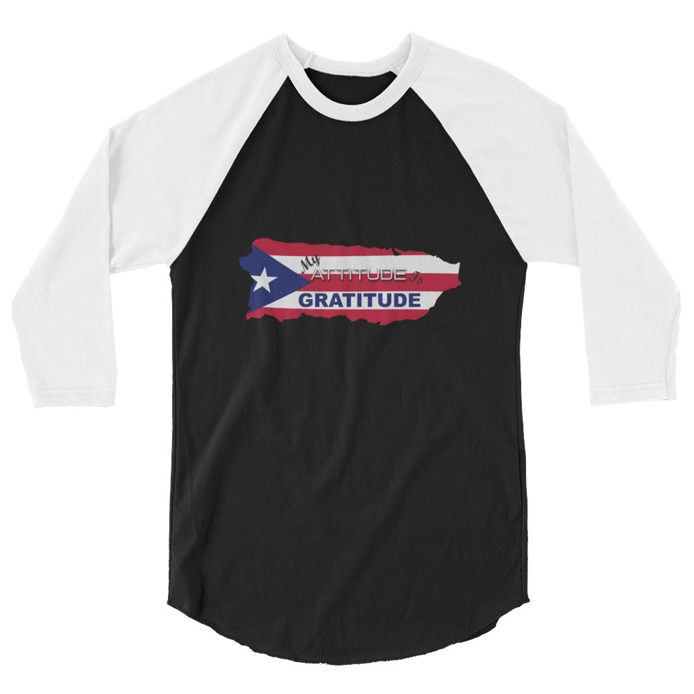 Puerto Rico - My Attitude is Gratitude | 3/4 Sleeve Raglan Shirt