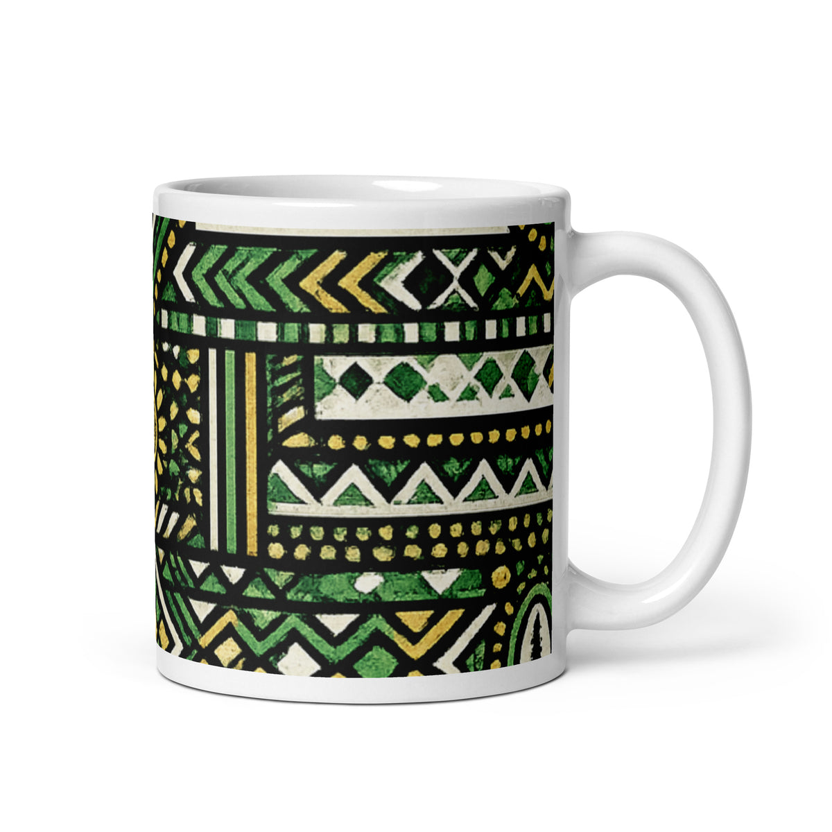 Nigerian Inspired Pattern  | White Glossy Mug