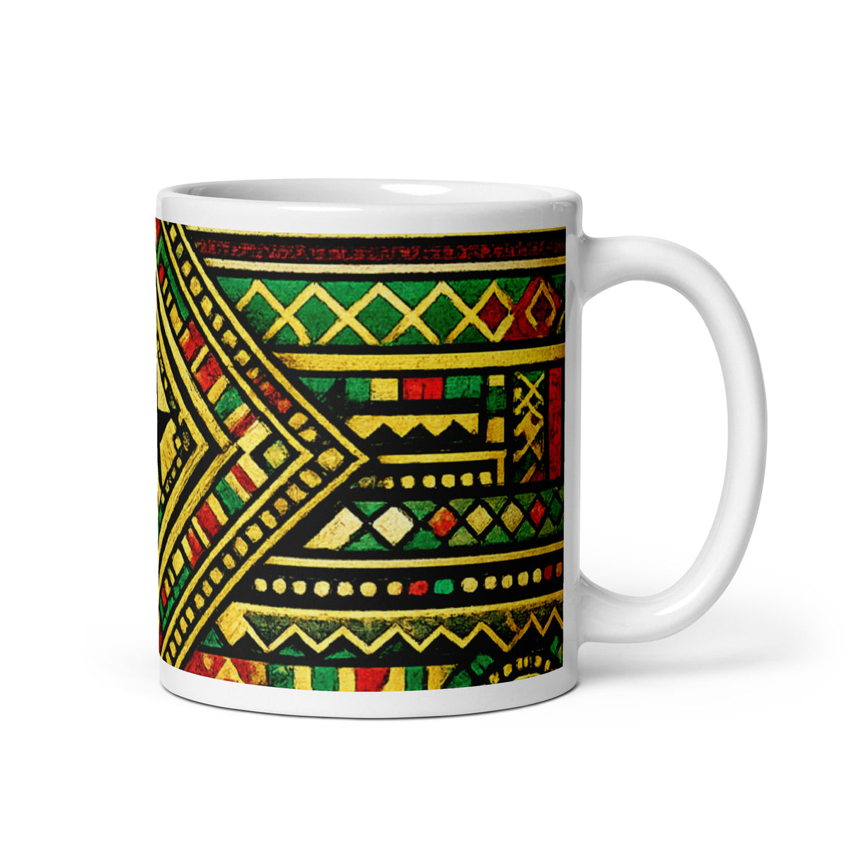 Ghananian Inspired Pattern | White Glossy Mug
