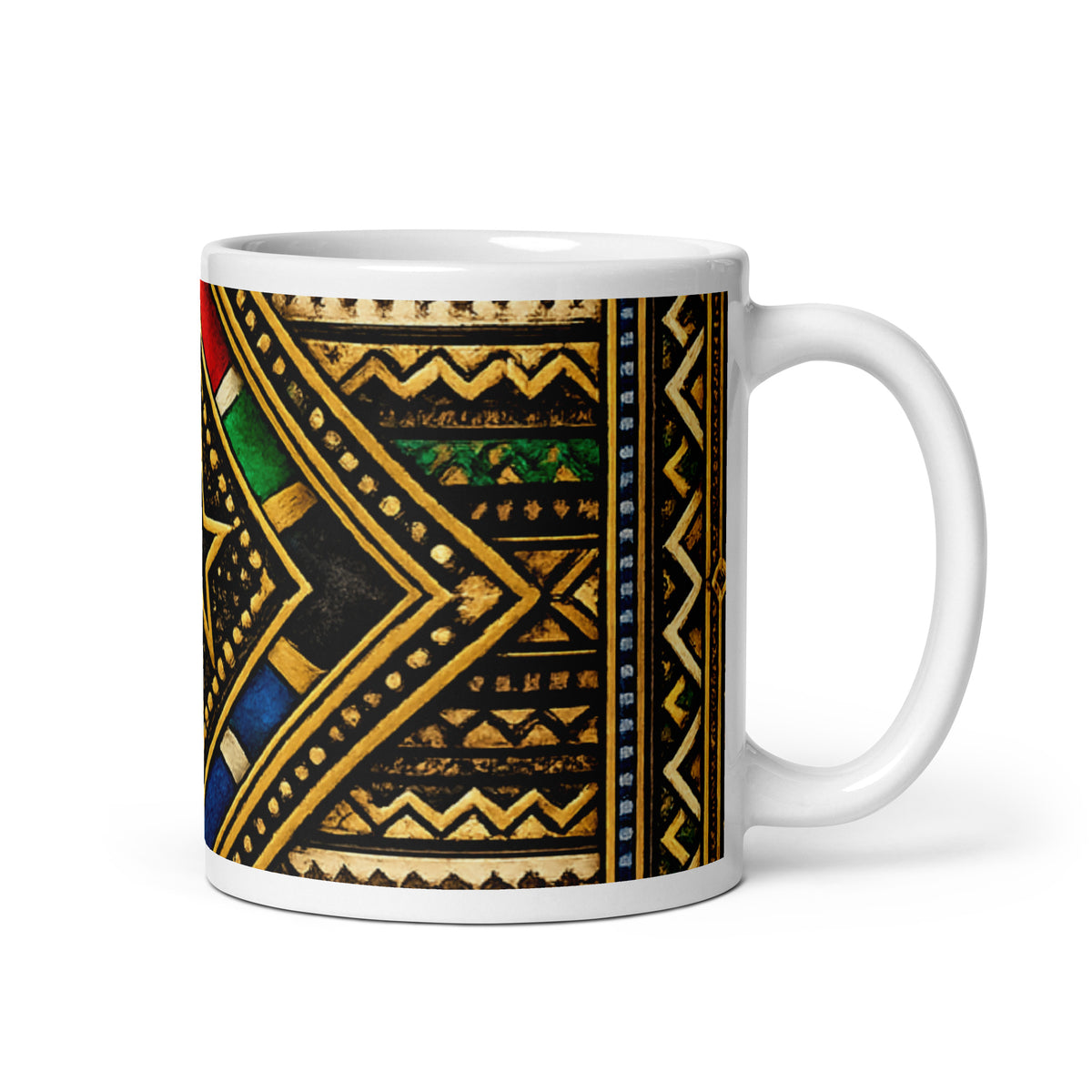 South Africa Inspired Pattern | White Glossy Mug