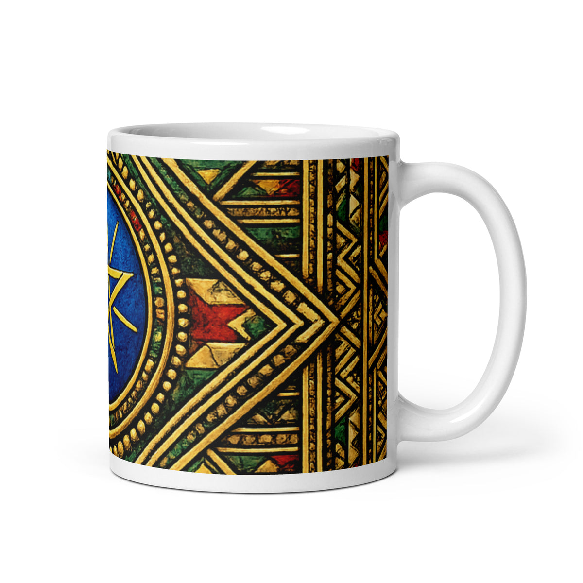 Ethiopian Inspired Pattern | White Glossy Mug