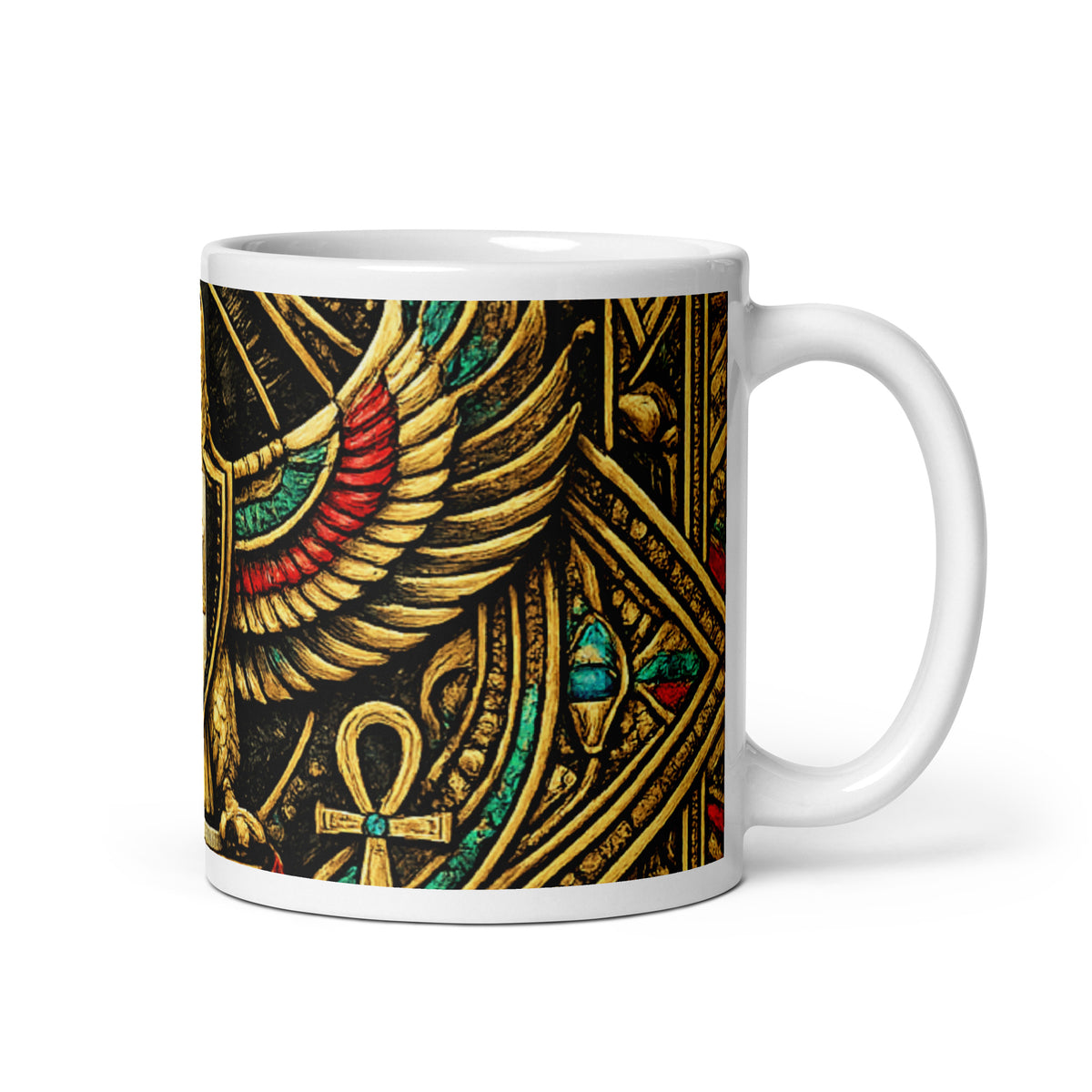 Egyptian Inspired Pattern | White Glossy Mug